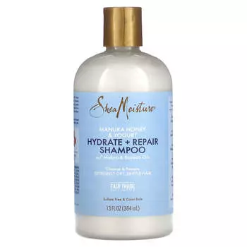 SheaMoisture, Манука Мед и Йогурт, Увлажняющий + Восстанавливающий Шампунь с Маслами Мафуры и Баобаба, 13 жидких унций (384 мл)