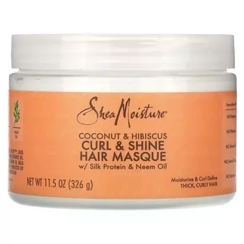 SheaMoisture, маска для волос Curl & Shine, кокос и гибискус, 11,5 унций (326 г)