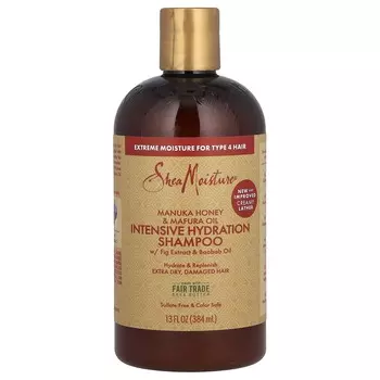 SheaMoisture, мед манука и масло мапура, шампунь для интенсивного увлажнения, для очень сухих и поврежденных волос, 13 жидких унций (384 мл)