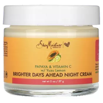 SheaMoisture, Ночной крем Brighter Days Ahead с папайей и витамином С, юдзу-лимоном, 57 г (2 унции)