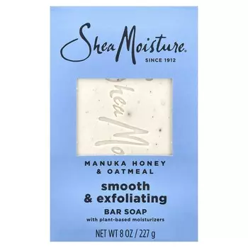 SheaMoisture, Smooth & Exfoliating Bar Soap, Manuka Honey and Oatmeal, 8 oz (227 g)
