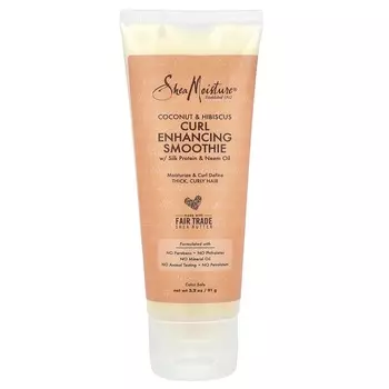 SheaMoisture, смузи для улучшения вьющихся волос с кокосом и гибискусом, протеинами шелка и маслом нима, 3,2 унции (91 г)