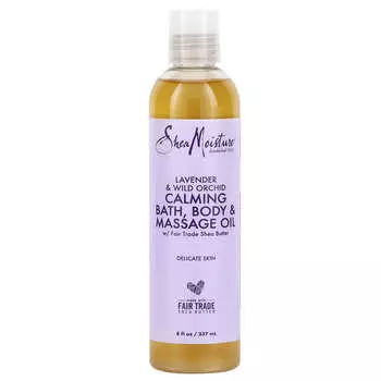 SheaMoisture, Успокаивающее масло для ванны, тела и массажа, для чувствительной кожи, лаванда и дикая орхидея, 8 жидких унций (237 мл)