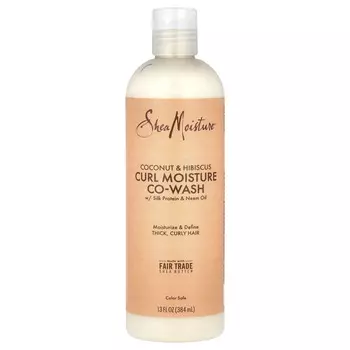 SheaMoisture, увлажняющее средство для мытья волос Curl Moisture Co-Wash, кокос и гибискус, 12 жидких унций (354 мл)