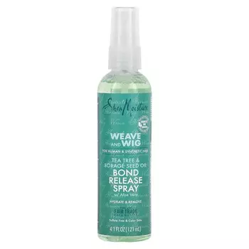 SheaMoisture, Weaves and Wigs, спрей для разглаживания волос, с алоэ вера, маслом чайного дерева и семян огуречника, 4,1 жидких унций (121 мл)