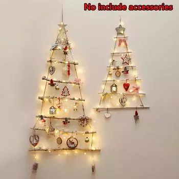 Шебби-шик настенная подвесная предварительно освещенная самодельная деревянная лестница новогодняя елка 5th floor