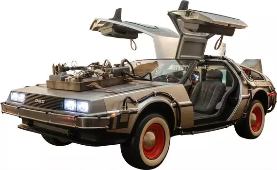 Шедевр фильма Назад в будущее ЧАСТЬ 3 Delorean Time Machine Scale Vehicle 1/6 серебряный