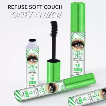 Shedoes Водостойкая густая не оставляющая пятен против пота тушь для ресниц с зеленым чаем. 10ml зелёный