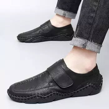Sheep handmade beanie shoes men s genuine leather 2024 spring and autumn soft-soled soft-faced leather octopus driving lazy shoes 38