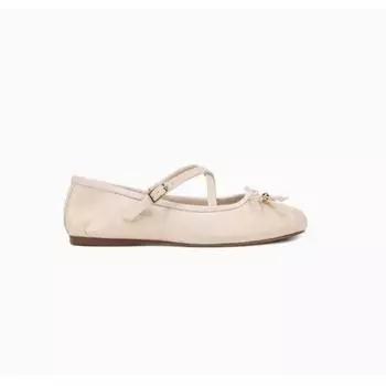 Sheepskin~ Super Soft Bow Mary Jane Shoes Cross Buckle Strap Flat Shallow Sole Single Shoes Women s Ballet Shoes 35