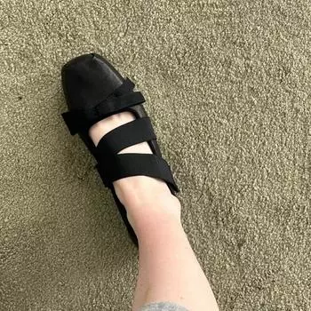 Sheepskin version~ Bow leather ballet Mary Jane single shoes women s platform black small leather shoes 35