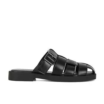 Sheepskin version of ugly leather bag head half drag woven hollow flat sandals women s pig cage cool slippers 35