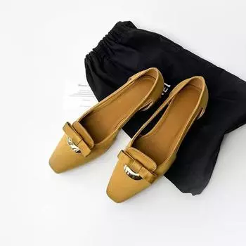 Sheepskin version retro elegant bow hollow sandals women s hollow small square head light mouth single shoes 35