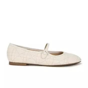 Sheepskin version~ Shoes Ballet Shoes Leather Rhombus Pearl Flat Shoes Women s Mary Jane Shoes 35