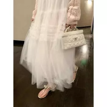 Sheepskin version~ Su Yinyin has the same two-heel high leather camellia rhinestone bow toe sandals women s thick heel 35