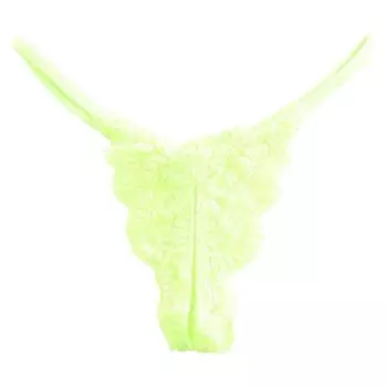 sheer stretch crotch sexy La made in available in 2 M and green [La Pomme] T-back shorts, lace, crack, perforated, T-back lingerie, Pomme, Japan,