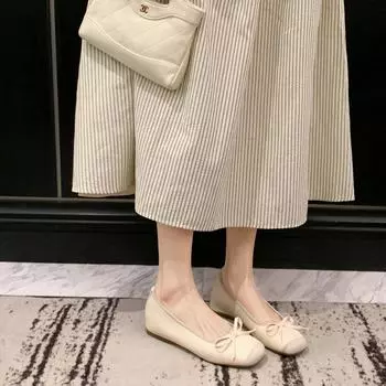 [Shei Su Yinyin] Comfort first~ 4.0cm inner height increase bow ballet single shoes women s bag head half drag 34