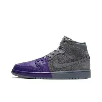 Sheila Rashid X Air Jordan 1 Mid Se Female Vintage Basketball Shoes Unite Grayish Purple