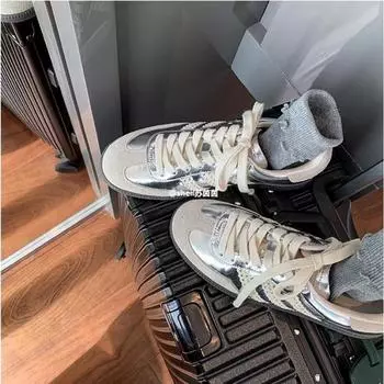 Шей Су Ининьин блоггер стандарт ретро кружевной край кожа спортивная тренировочная повседневная обувь женская обувь Форрест Гамп Хуэйчжоу 35 белый