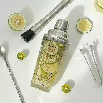 Шейкер для коктейлей 400 мл, стеклянная прозрачная чашка для смешивания вина, бокал для вечеринки, бармен, коктейль, нержавеющая сталь, инструменты для бармена