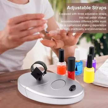 Шейкер для лака для ногтей с регулируемым ремешком, миксер для краски, флакончик для лака для ногтей, гель-лака, клея для ресниц, встряхиватель, равномерно распределяющий инструменты EU серебряный