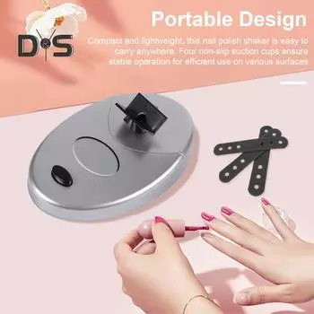 Шейкер для лака для ногтей с регулируемым ремешком, миксер для краски, флакончик для лака для ногтей, гель-лака, клея для ресниц, встряхиватель, равномерно распределяющий инструменты US Plug серебряный