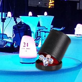 Шейкер из искусственной кожи для игры в кости с крышкой 5 для вечеринок KTV Entertainment Inner Red