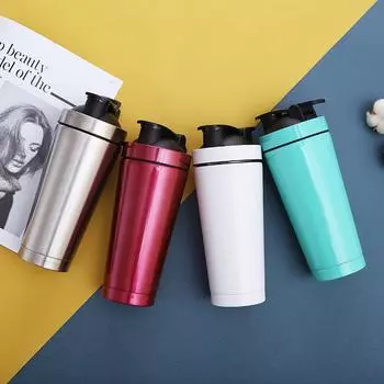 Шейкер из нержавеющей стали, фитнес-чашка, чашка для молочного коктейля, переносная чашка, протеиновая чашка 500ml