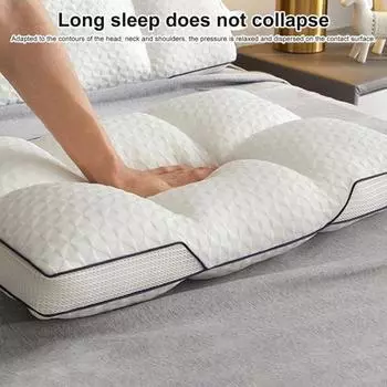 Шейная подушка Эргономичная трехмерная каплевидная пушистая дышащая шестиугольная поддержка шеи в форме сетки Ортопедическая шея A серый