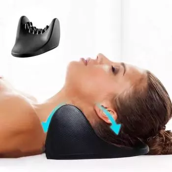 Шейная вытяжная подушка для облегчения боли в шее, восстановление акупунктурной массажной подушки, хроническая боль, головные боли, ортез для снятия стресса, терапия для домашнего использования чёрный