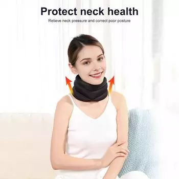 Шейный бандаж, дышащий, износостойкий, облегчающий боль, дизайн ленты, портативный бандаж для поддержки шеи для сна чёрный