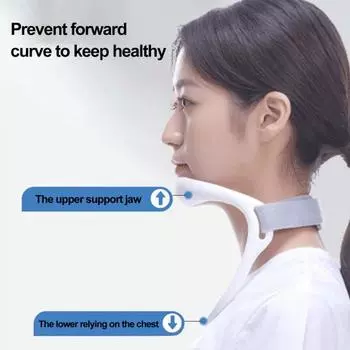 Шейный бандаж, регулируемый, легко носить, дышащий, не душный, не обременяет, улучшает осанку, снимает боль, поддерживает шею, домашний комплект светло-серый