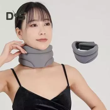 Шейный бандаж Шейный воротник Регулируемая подушка для шеи Предотвращает храп Улучшает качество сна Портативная дышащая поддержка шеи для облегчения боли в шее Сон серый