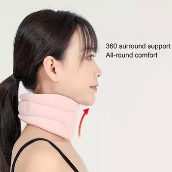 Шейный бандаж Шейный воротник Регулируемая подушка для шеи Предотвращает храп Улучшает качество сна Портативная дышащая поддержка шеи для облегчения боли в шее Сон серый