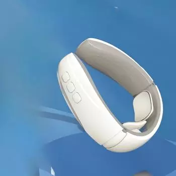 Шейный массажер для плеч, талии и шеи Интеллектуальный электрический массажер для шеи и плеч Защита шеи, плеч и шеи для разминания позвоночника Battery type белый