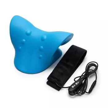 Шейный массажер с подогревом, растяжка для шеи, облегчение боли, устройство для шейной тракции, нагревающий плечевой релаксатор, подушка для акупунктурного массажа