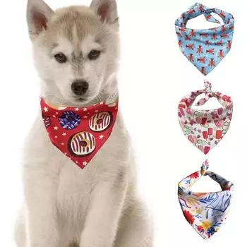 Шейный платок для домашних животных, модный принт, аксессуары, треугольный шарф, бандана для собаки, летний нагрудник с кошачьим воротником бежевый