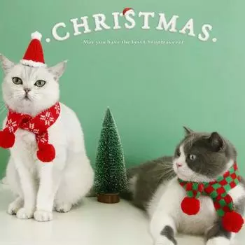 Шейный платок для собак, устойчивый к выцветанию, 2 цвета, шарф для щенков, рождественский шарф для собак и кошек, зимний шарф для шеи, рождественский шарф для домашних животных, аксессуары для домашних животных M красный