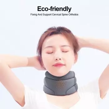 Шейный воротник защитный кронштейн для снятия давления портативный универсальный фиксирующий и поддерживающий ортез для позвоночника уход за шеей One Size темно-серого