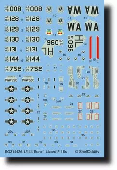 Shelf Oddity Lockheed Martin Fighting Falcon 1 Camouflage Decal 2 Aircraft Decal Plastic Model Decal PSO3144026 1/144 F-16 Lizard/Euro