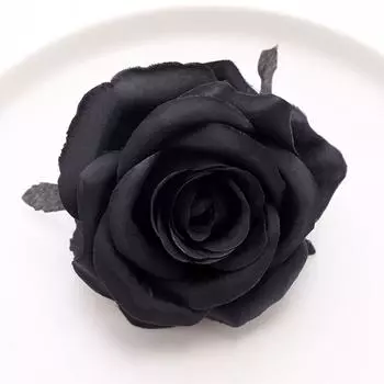 Шелковая имитация розовых цветов Головка 8 см Поддельный цветок розы Подарок на Хэллоуин Фестиваль призраков чёрный