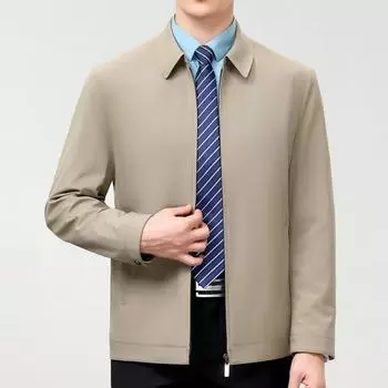 Шелковая куртка Mulberry, мужская, весенне-осенняя, деловая, повседневная, для папы, куртка для мужчин среднего возраста, верхняя мужская куртка 170