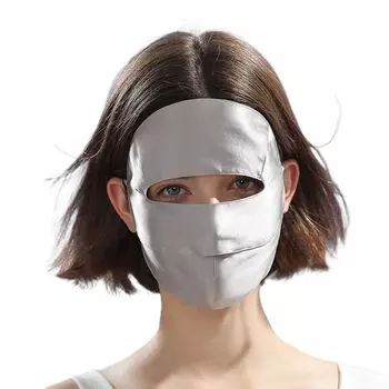 Шелковая маска для лица от УФ-излучения Silk Dry Rough For Gray [ZVCXOE] Маска, для сна, 100% натуральная, защита, маска, красота, увлажнение, ночь, профилактика, кожа, серый