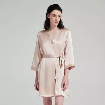 Шелковая пижама, классическая шелковая пижама средней длины, пижамы M