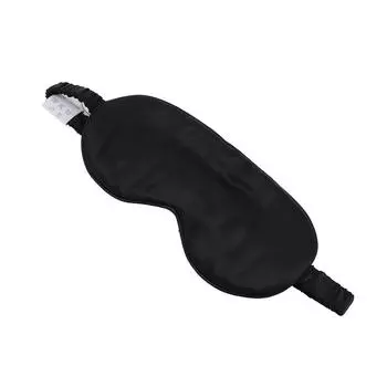 Шелковая повязка на глаза, мягкая атласная повязка на глаза, эластичный ремешок, удобная подкладка, ночной козырек для сна в путешествии чёрный