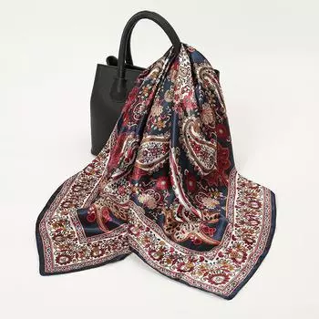 Шелковая шаль, атласный квадратный шарф для женщин, 90 см, шейный платок, женский новый ободок, повязки для волос, принт, платок, хиджаб, бандана XXS