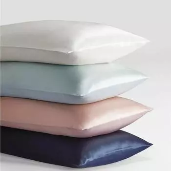 Шелковая скользкая наволочка, наволочка из натурального шелка, стандартная наволочка из шелка шелковицы 50x66cm чёрный