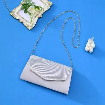Шелковая текстура плиссированная праздничная простая и модная ручная сумка для ужина на одно плечо для женщин из цепочки прямых продаж 25-14-6cm серебряный