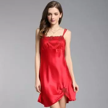 Шелковая женская шелковая ночная рубашка-комбинация, летняя сексуальная пижама из 100% шелка, мини-платье для сна, женская одежда для сна, платья, кружевное нижнее белье L