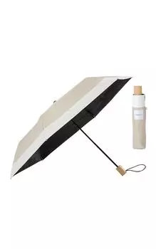 Шелковисто-бежевый x Белый Солнцезащитный и Дождевой Полная УФ-защита 55 см Дождливый Супер [matti totti++] 10. Зонт от солнца, Складной, Тень, 100% защита, UPF50+, Женский, Спицы,